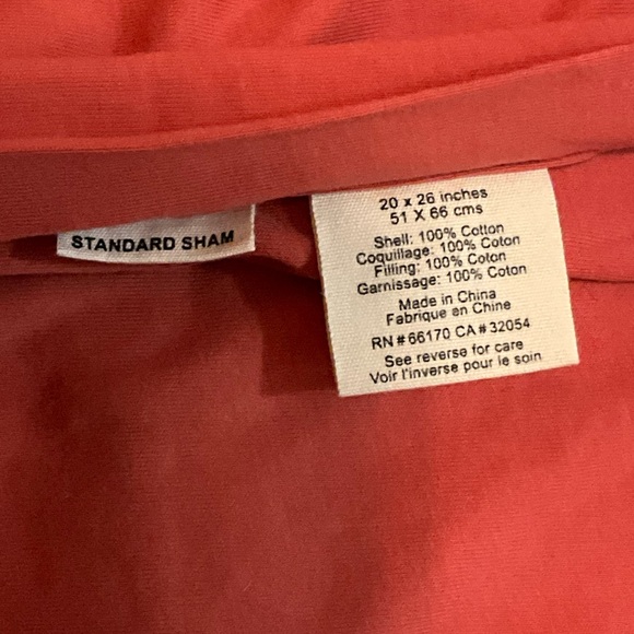 Anthropologie Rivulet Quilted 2pc standard pillow shams CORAL - Picture 5 of 10